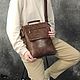 Order Men's bag: Men's Brown Alered Leather Tablet Bag Mod S96. Natalia Kalinovskaya. Livemaster. . Men\'s bag Фото №3