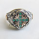 Silver ring with green agate ' Light of Byzantium', Ring, Sevastopol,  Фото №1