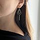 Геометрические серьги-капли с палочками. Серьги классические. Andromeda_jewelry. Интернет-магазин Ярмарка Мастеров.  Фото №2