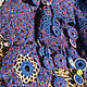 Openwork shawl Blue-purple with gold. Shawls. Джемпера, шапки, палантины от 'Azhurles'. Online shopping on My Livemaster.  Фото №2