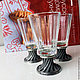 A set For the road of 3 faceted glasses (50 ml), Ware in the Russian style, Zhukovsky,  Фото №1