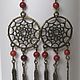 Earrings long 'dream Catchers' with coral bronze. Earrings. Foxys-handiwork (foxys-handiwork). My Livemaster. Фото №6