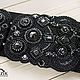 Beaded elastic belt black silver embroidery. Belt. Natalia Luzik Jewelry&Accessories (nataluzik). Online shopping on My Livemaster.  Фото №2