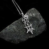 Украшения handmade. Livemaster - original item The symbol of the Goddess (Wicca) is a silver pendant on a silver chain. Handmade.