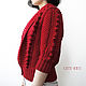  женский кардиган вязаный красного цвета. Кардиганы. Ната Онипченко      CUTE-KNIT. Интернет-магазин Ярмарка Мастеров.  Фото №2