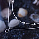 Silver choker necklace on a double chain: white pearls and black onyx, Chokers, Moscow,  Фото №1