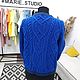 Заказать Синий вязаный кардиган на молнии. ShAmi_knitwear. Ярмарка Мастеров. . Бомберы Фото №3