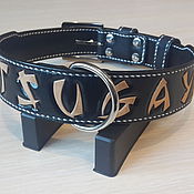 Зоотовары handmade. Livemaster - original item Personalized dog collar made of genuine leather. Handmade.