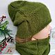 Set 'Olivia' hat and snood, greenery. Headwear Sets. Makushka_knits™. Online shopping on My Livemaster.  Фото №2