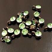 Материалы для творчества handmade. Livemaster - original item Small pendant art.4-26 for jewelry with light green crystal. Handmade.