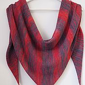 Аксессуары handmade. Livemaster - original item scarves: Knitted kerchief for women made of merino blue-red. Handmade.