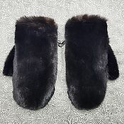 Аксессуары handmade. Livemaster - original item Mittens made of black mink fur. Handmade.