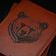 Обложка для паспорта "Медведь" из кожи, Обложка на паспорт, Ярославль,  Фото №1