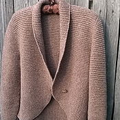 Пуловер летний вязаный ручной работы из льна крючком
