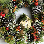 Цветы и флористика handmade. Livemaster - original item Gifts: Christmas wreath 