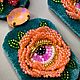 Серьги из бархата с вышивкой бисером. Серьги классические. KRiSTALL craze | Серьги из бисера. Ярмарка Мастеров.  Фото №8