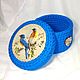 Basket with lid knitted knitted 'Blue birds', Basket, Nizhny Novgorod,  Фото №1