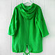 Bright green cardigan jacket made of 100% linen. Jackets. etnoart. Online shopping on My Livemaster.  Фото №2
