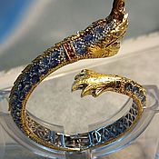 Украшения handmade. Livemaster - original item Sapphire Dragon Bracelet silver. Handmade.