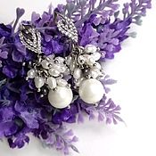 Украшения handmade. Livemaster - original item Venice cluster earrings made of natural pearls. Handmade.