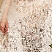Материалы для творчества handmade. Livemaster - original item Fabric for wedding dress. Lace air. Handmade.