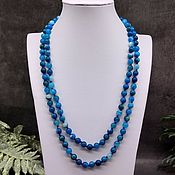 Работы для детей, handmade. Livemaster - original item Long necklace with natural blue agate. Handmade.