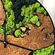 Часы - панно настенные из корня дуба и мха. d-45. Часы классические. Luxury Wood. Интернет-магазин Ярмарка Мастеров.  Фото №2