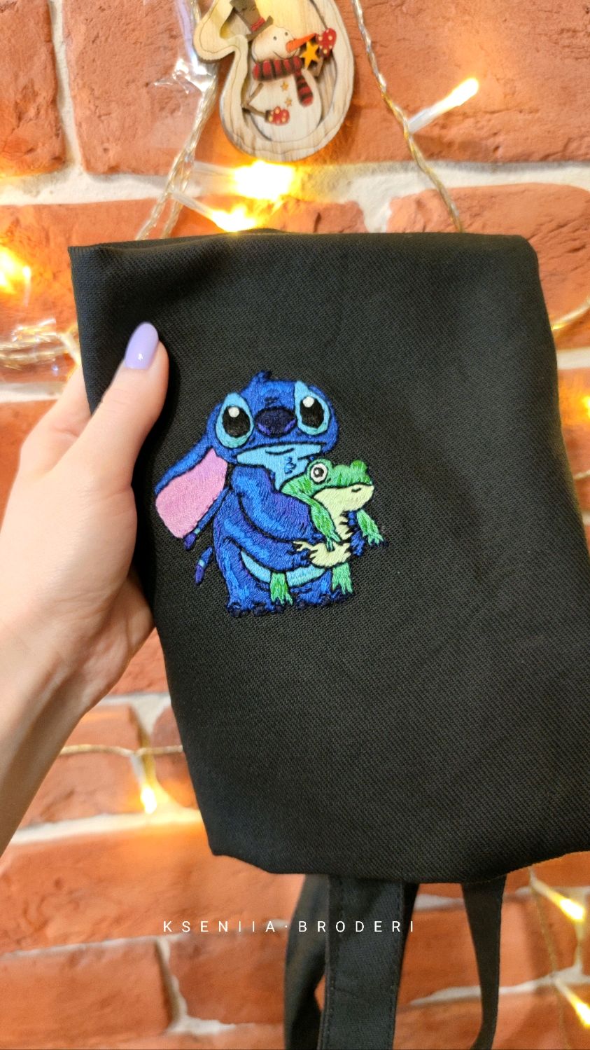 Сумка-шоппер с вышивкой ручной работы Стич в интернет-магазине на ...