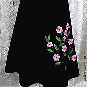 Джемпер вязаный женский  Цвет сакуры с вышивкой