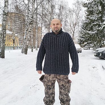 Мужская одежда ручной работы. Ярмарка Мастеров - ручная работа Вязаный мужской свитер Брат-2 ручной работы Данила Багров. Handmade.
