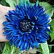Leather flowers. Cornflower leather, Brooches, Moscow,  Фото №1