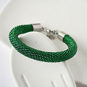 Украшения handmade. Livemaster - original item Green bracelet made of small beads. Handmade.