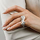 Кольцо женское серебряное на два пальца NIKA. Кольца. THING JEWELRY. Ярмарка Мастеров.  Фото №4