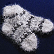 Аксессуары handmade. Livemaster - original item Children`s knitted socks Black and white. Handmade.