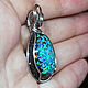 Drop pendant with laboratory blue opals in steel wire. Pendants. Mosaic Opal (mosaicopal). My Livemaster. Фото №4