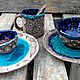 Набор необычной посуды ручной работы для кофе чая столовый, Сервизы, Москва,  Фото №1