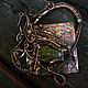 Copper wire wrapped brooch-transformer "In the depth of the forest-2". Necklace. IVA rainbow art. My Livemaster. Фото №4