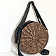 Chocolate-colored wicker bag with black leather handle, Classic Bag, Astrakhan,  Фото №1