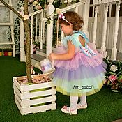 Шикарное платье для девочки на выпускной в садик сиреневое пышное