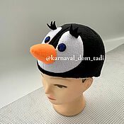 Одежда детская handmade. Livemaster - original item New Year`s hat Penguin black and white. Handmade.