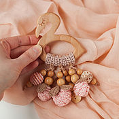 Работы для детей, handmade. Livemaster - original item Flamingo Rodent, teether, pink, peach, beige. Handmade.