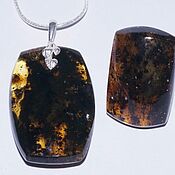 Украшения handmade. Livemaster - original item Pendant and ring made of natural amber with inclusions.. Handmade.