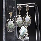 Украшения handmade. Livemaster - original item Ivisa jewelry set with agate in 925 silver AN0019. Handmade.