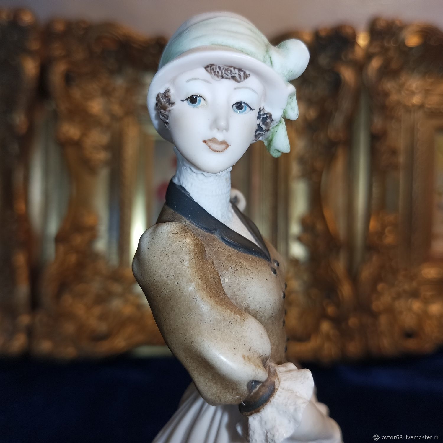 Винтаж: Capodimonte.Девушка с велосипедом.Armani.Статуэтка.Италия ...