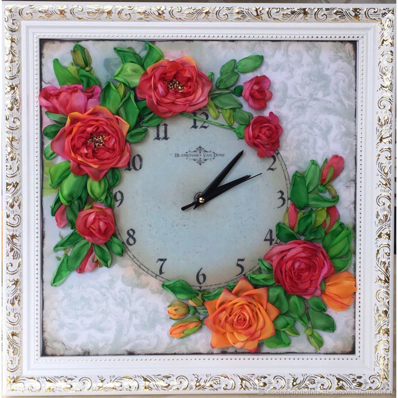 Картина "Часы и розы" в интернет-магазине Ярмарка Мастеров по цене ...