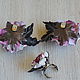 Pinzas para zapatos rosa de cuero ' Aelita'. Foot Jewelry. LIUDMILA SKRYDLOVA (flower glade). Ярмарка Мастеров.  Фото №6