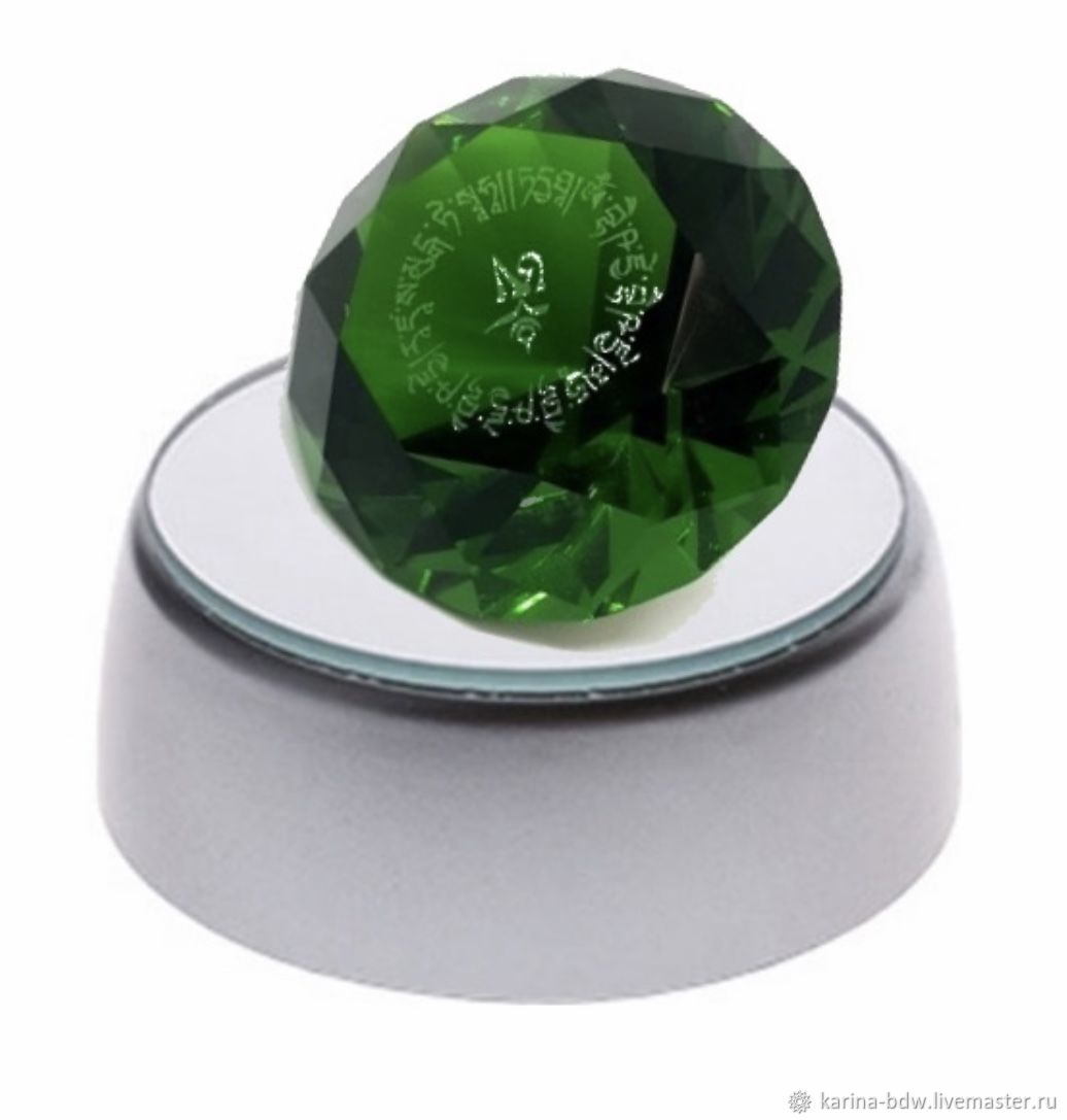 Кристалл зелёный с мантрой богатства и процветания купить винтернет-магазине Ярмарка Мастеров по цене 550 ₽ – M764KRU