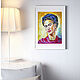 Painting Frida Kahlo Portrait of a girl oil palette knife. Pictures. Yulia Berseneva ColoredCatsArt. My Livemaster. Фото №6