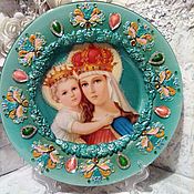 Посуда handmade. Livemaster - original item Interior plate with the faces of saints. Handmade.