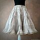 Petticoat skirt made of magpie melange linen (length 63cm). Skirts. pugovkino delo (Pugovkino-delo). Ярмарка Мастеров.  Фото №4
